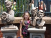 Jordan Poses With New Friends At Haunted Mansion