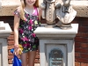 Jordan Poses With New Friends At Haunted Mansion