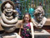 Jordan Poses With New Friends At Haunted Mansion